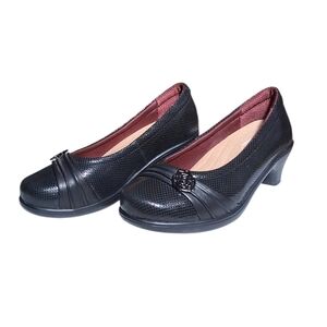 “MAYA” OrthoFeet Bioheels Orthopedic Black Womens Pumps Sz 8  WIDE